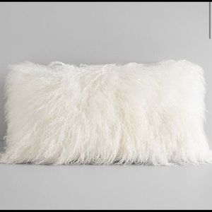 West Elm Mongolian Lamb Lumbar Body Pillow Cover